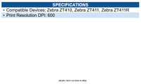 Zebra P1058930-011 ZT410, Kit, Printhead 600 dpi