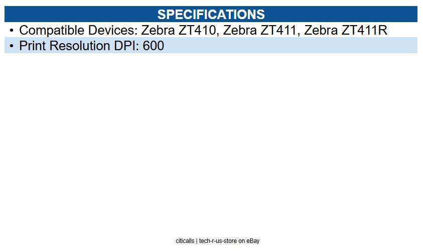 Zebra P1058930-011 ZT410, Kit, Printhead 600 dpi