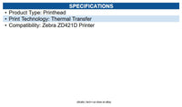 Zebra P1112640-027 Kit, 300 dpi printhead for Healthcare Models, ZD421D