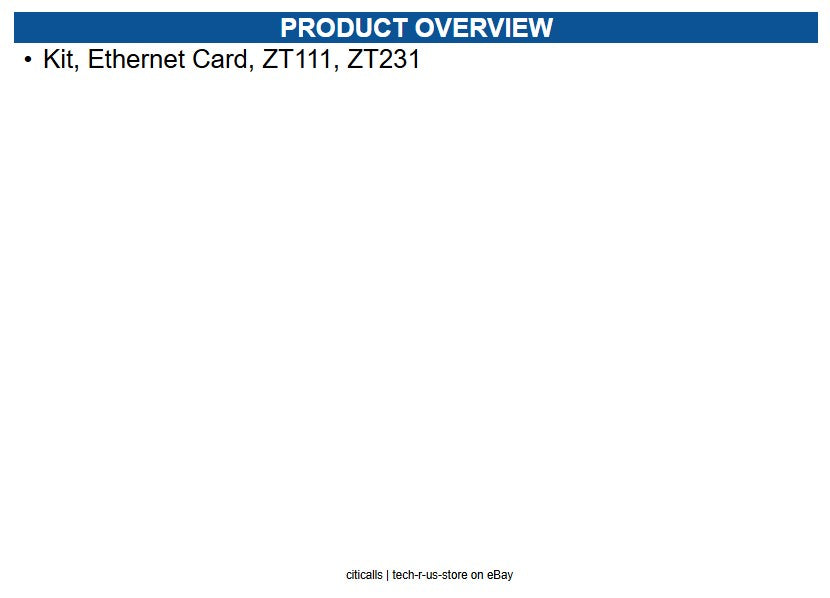 Zebra P1123335-035 Kit, Ethernet Card, ZT111, ZT231