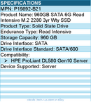 HPE P19892-B21 Sourcing 960 GB Solid State Drive - M.2 2280 Internal