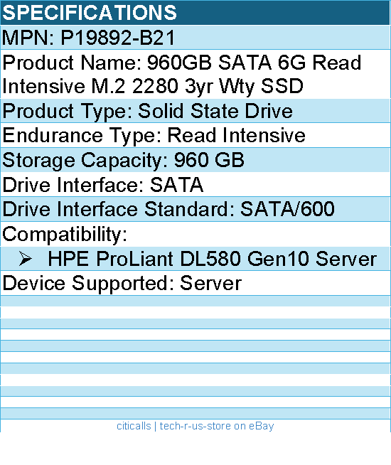 HPE P19892-B21 Sourcing 960 GB Solid State Drive - M.2 2280 Internal