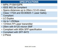 Altronix P1SM102PK Single-mode SFP Module - Spans distances up to 20km