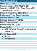 HPE P27213-001 Sourcing 960 GB Solid State Drive - M.2 2280 Internal - SATA