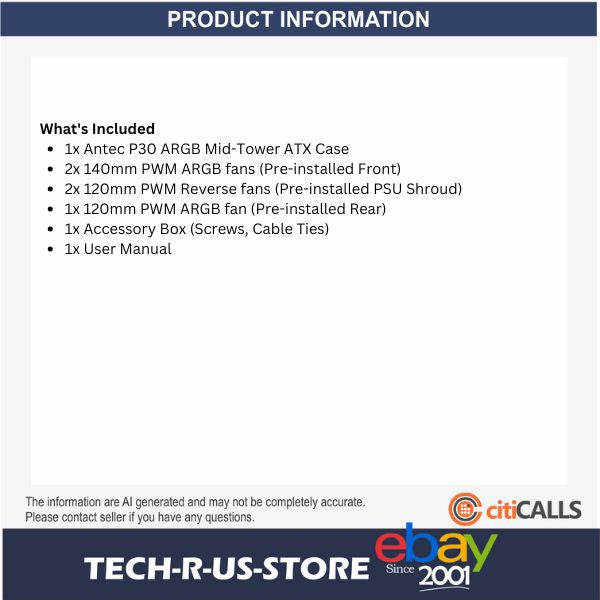 ANTEC P30 ARGB Mid-Tower ATX Case 5x ARGB Fans Wood Accent 360mm Rad