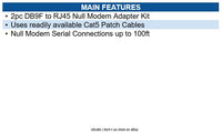 Eaton P450-000 Null Modem Serial RS232 Modular Adapter Kit 2x (DB9F to RJ45F)