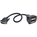 Eaton P564-001 DVI Y Splitter Cable, Digital Monitors (DVI-D M to 2x F), 1 ft.