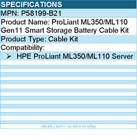 HPE P58199-B21 ProLiant ML350/ML110 Gen11 Smart Storage Battery Cable Kit