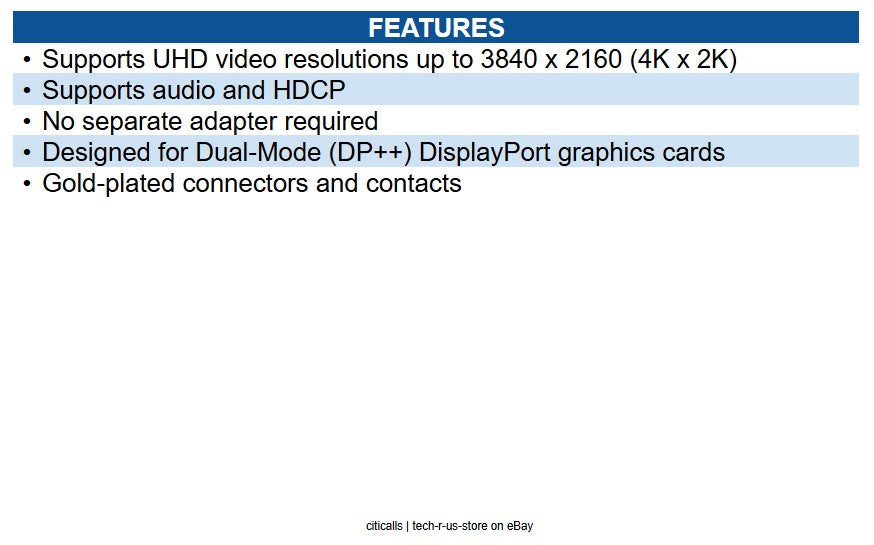 Eaton P582-006-V2 DisplayPort 1.2 to HDMI Adapter Cable (DP with Latches to HDMI
