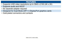Eaton P582-006-V2 DisplayPort 1.2 to HDMI Adapter Cable (DP with Latches to HDMI