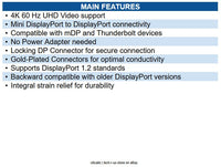 Eaton P583-003-BK Mini DisplayPort to DisplayPort Adapter Cable with Latching