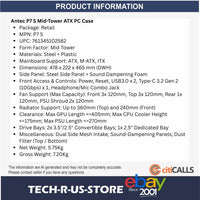 ANTEC P7 S Mid-Tower ATX Desktop PC Case USB-C Sound Dampening 4x PWM Fans Black