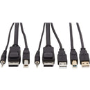 Eaton P783-010-U DisplayPort KVM Cable Kit DP, USB, 3.5 mm Audio (3xM/3xM) + USB