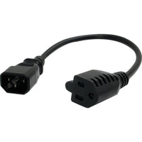 StarTech PAC100 1ft Power Extension Cord, IEC C14 to NEMA 5-15R, 10A 125V