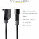 StarTech PAC100 1ft Power Extension Cord, IEC C14 to NEMA 5-15R, 10A 125V