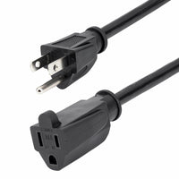 StarTech PAC10110 10ft (3m) Power Extension Cord, NEMA5-15R to NEMA5-15P Black
