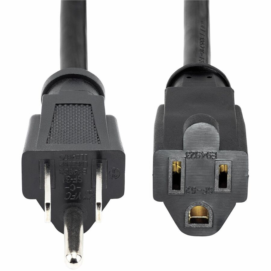 StarTech PAC10110 10ft (3m) Power Extension Cord, NEMA5-15R to NEMA5-15P Black