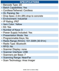 Datalogic PBT9600-ARRBK10US PowerScan PBT9600 Barcode Scanner KIt Wireless