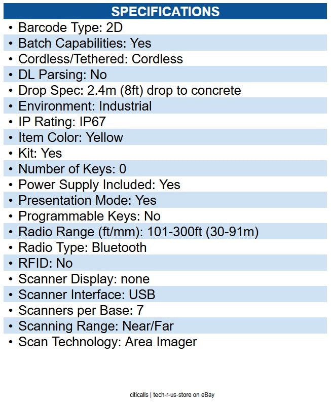 Datalogic PBT9600-ARRBK10US PowerScan PBT9600 Barcode Scanner KIt Wireless