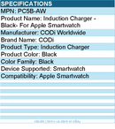 Codi PC5B-AW Induction Charger - Black- For Apple Smartwatch