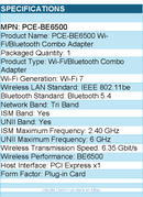 ASUS PCE-BE6500 IEEE 802.11be Bluetooth Tri Band Wi-Fi/Bluetooth Combo Adapter