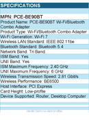 ASUS PCE-BE90BT IEEE 802.11be Bluetooth Tri Band Wi-Fi/Bluetooth Combo Adapter