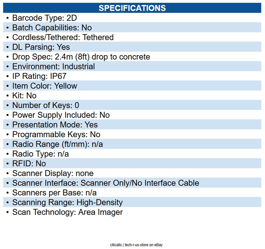 Datalogic PD9630-HP PowerScan PD9630 Cable Connectivity - 1D, 2D - Imager - IP67