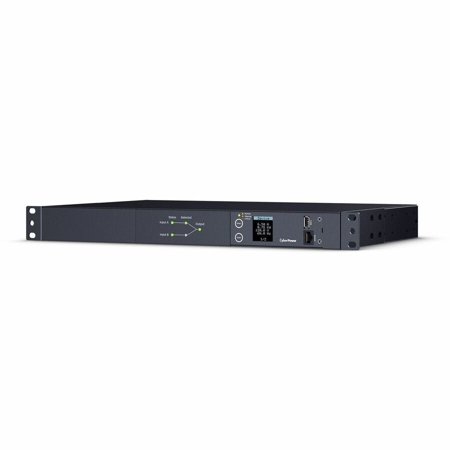 CyberPower PDU24001 Single Phase 100 - 120 VAC 15A Metered ATS PDU - 10 Outlets