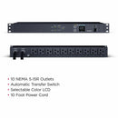CyberPower PDU24001 Single Phase 100 - 120 VAC 15A Metered ATS PDU - 10 Outlets