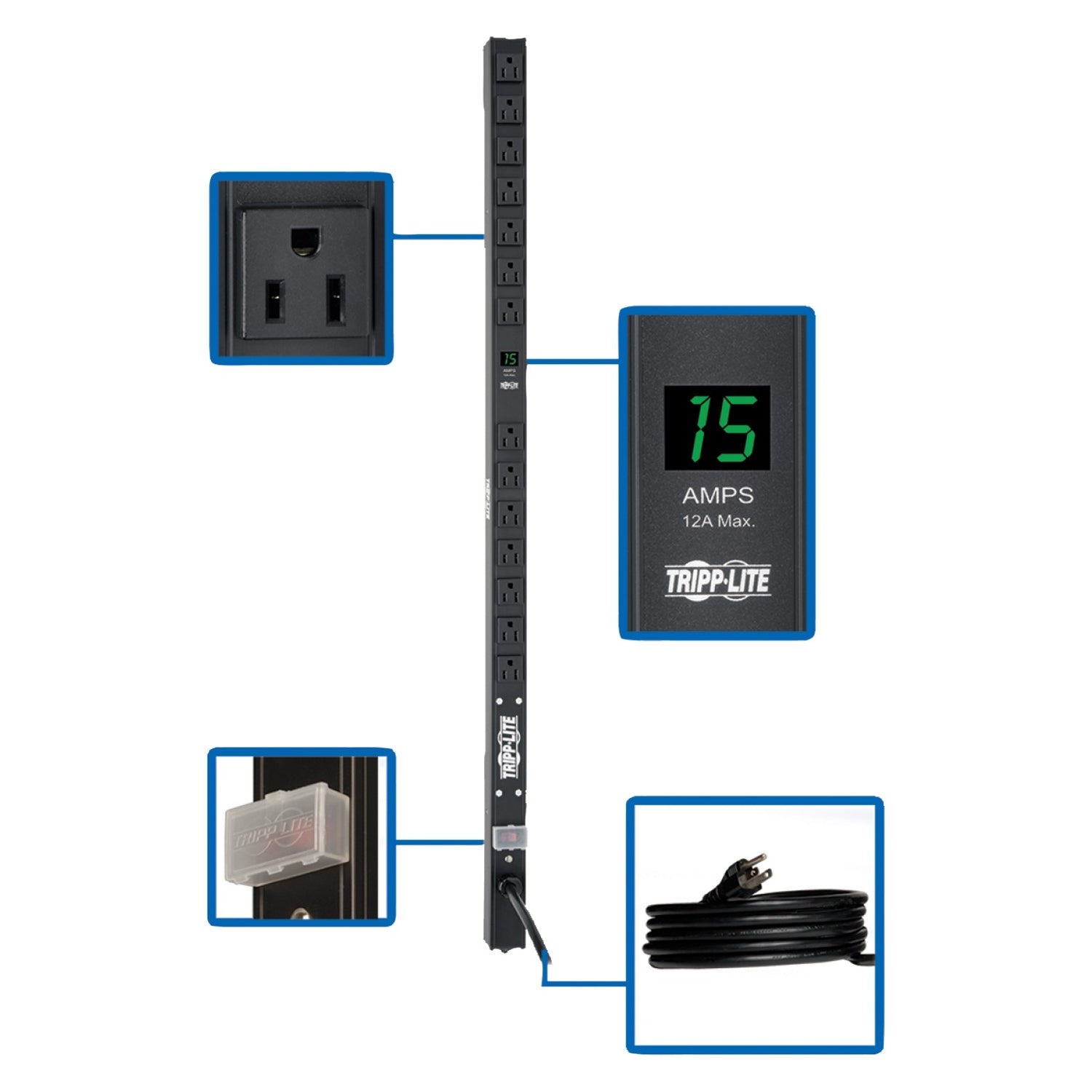 Eaton PDUMV15-36 1.5kW Single-Phase Local Metered PDU, 100-127V Outlets 14 5-15R