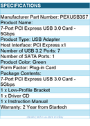 StarTech PEXUSB3S7 7PT PCI Express USB3.0 Card Standard and Low-Profile Retail