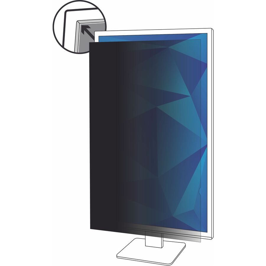 3M PF215W9P Privacy Filter for 21.5in Portrait Monitor, 16:9 - Black, Matte