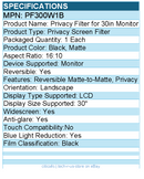 3M PF300W1B Privacy Screen Filter For 30" Widescreen LCD Monitor