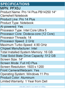 Dell PFX0J Pro 14 Plus PB14250 14" Clamshell Notebook - Intel Core Ultra 5