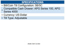APG Cash Drawer PK-15U-5-BX M-15I Adjustable Till, 5 Bill, 5 Coin, Series 4000