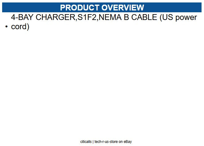 ENS PKG-367-5938-4B 4-BAY CHARGER,S1F2,NEMA B CABLE (US power cord)
