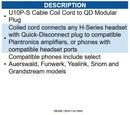 Plantronics PL-784S0AA U10P-S Cable for Y- S- GS 38099-01
