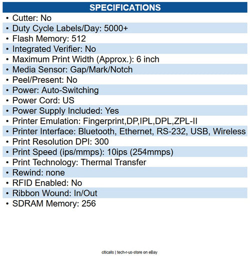 Honeywell PM65A11000000301 PM65 TT Printer 300dpi, Ethernet, WiFi, Touch Display