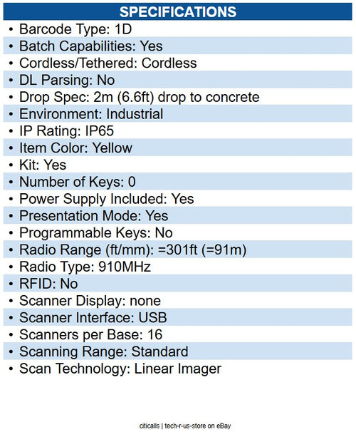 Datalogic PM9100-910RBK10 PowerScan Handheld Barcode Scanner Kit - Wireless