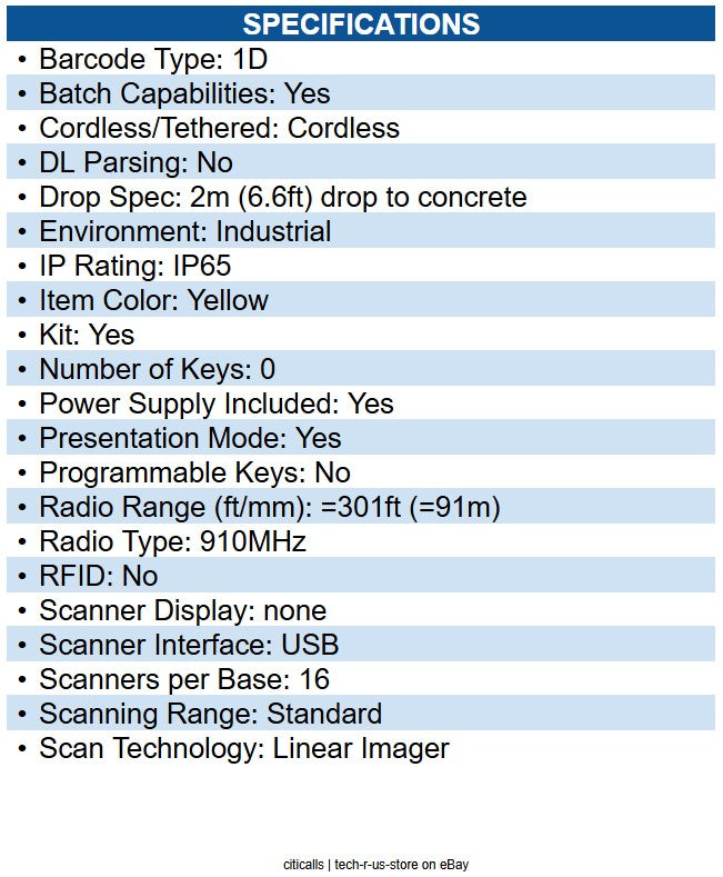 Datalogic PM9100-910RBK10 PowerScan Handheld Barcode Scanner Kit - Wireless