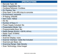 Datalogic PM9600-HP910RB PowerScan PM9600-HP Barcode Scanner Kit Wireless