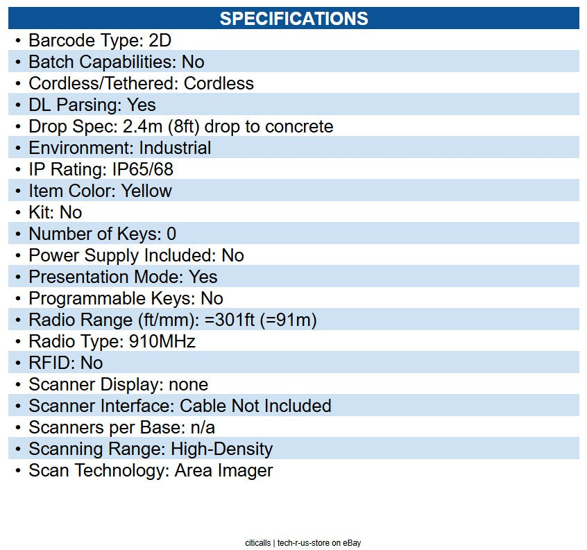 Datalogic PM9600-HP910RB PowerScan PM9600-HP Barcode Scanner Kit Wireless