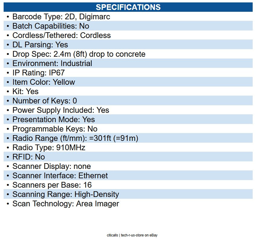 Datalogic PM9600-HP910RBK30 PowerScan PM9600-HP, High Performance, 910MHz