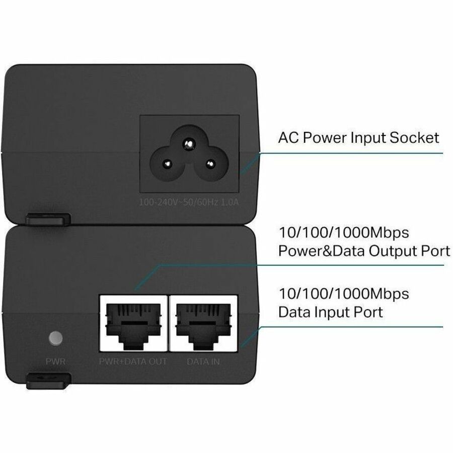 TP-Link Omada POE160S PoE+ Injector - 120 V AC, 230 V AC Input - 30 W