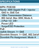 Cudy POE200 30W Gigabit PoE+ PoE Injector Retail - Black