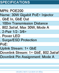 Cudy POE200 30W Gigabit PoE+ PoE Injector Retail - Black
