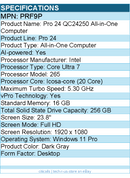 Dell PRF9P Pro 24 QC24250 All-in-One Computer - Intel Core Ultra 7