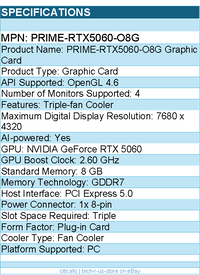 ASUS PRIME-RTX5060-O8G NVIDIA GeForce 5060 Graphic Card - 8 GB GDDR7 - 1x 8-pin