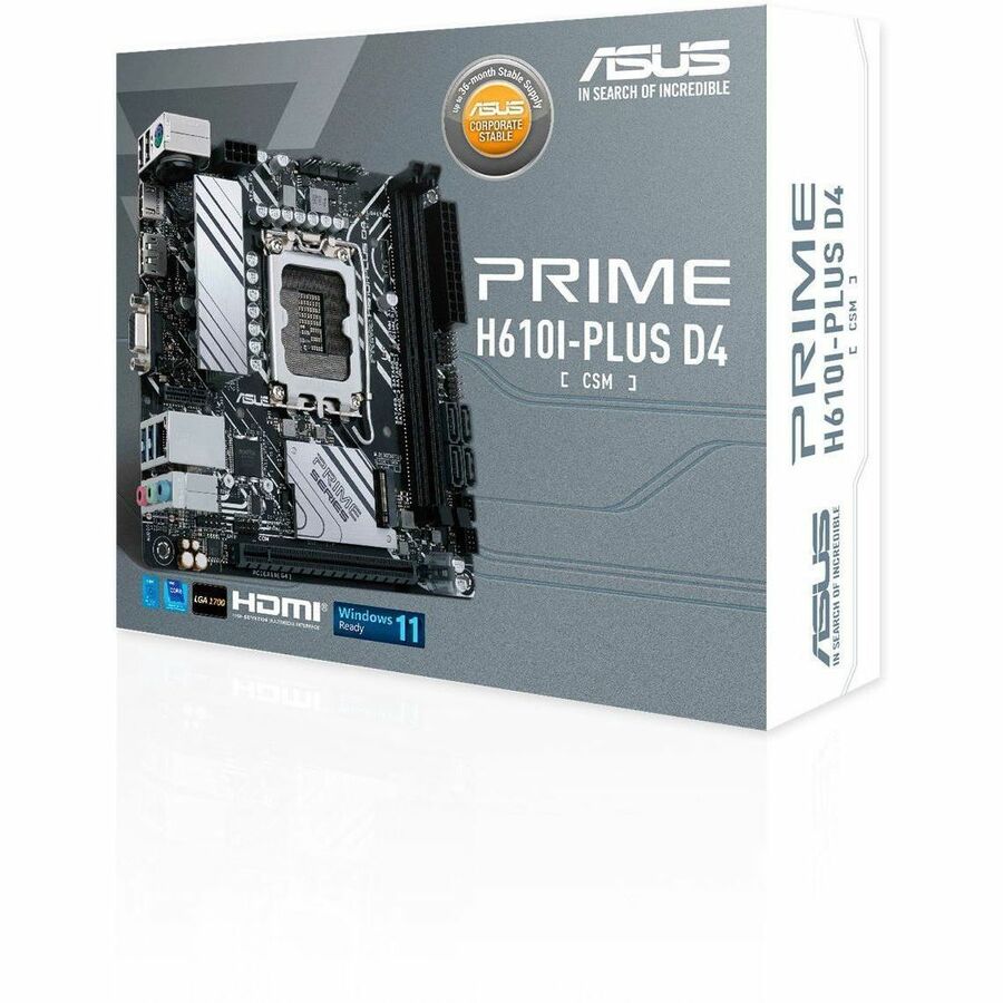 ASUS PRIME H610I-PLUSD4-CSM Prime PRIME H610I-PLUS D4-CSM Desktop Motherboard