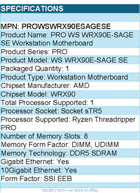 ASUS PROWSWRX90ESAGESE Workstation Motherboard - AMD WRX90 Chipset